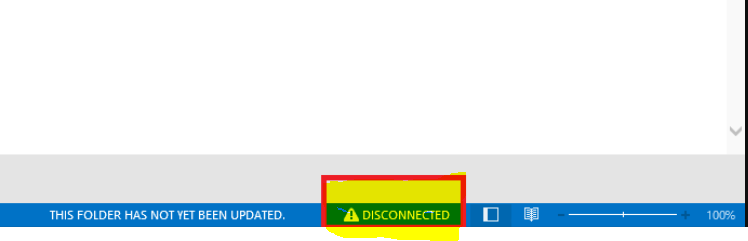 outlook disconnected