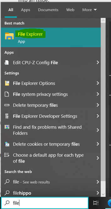 File explorer