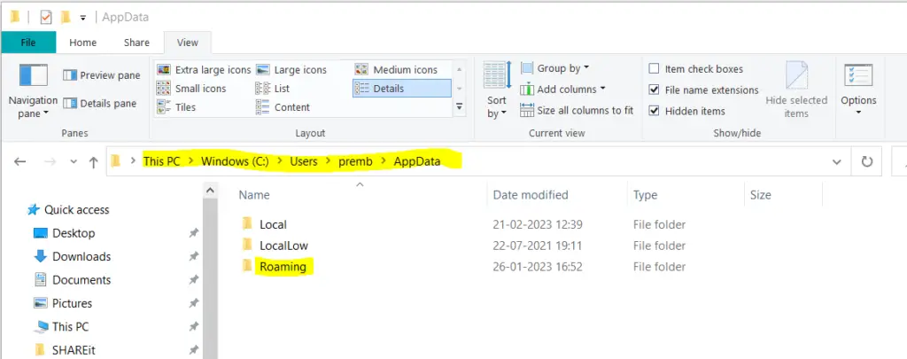 roaming folder, Fix Microsoft Teams not loading Issue