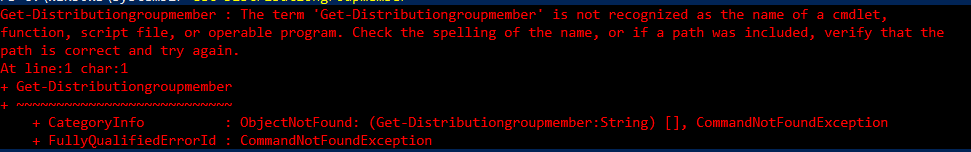 Get-Distributiongroupmember not Recognized