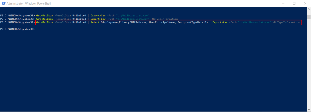 Export all the mailboxes in Office 365 using PowerShell - The Admin 365
