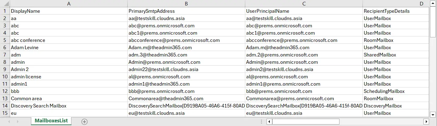 Export all the mailboxes in Office 365 using PowerShell